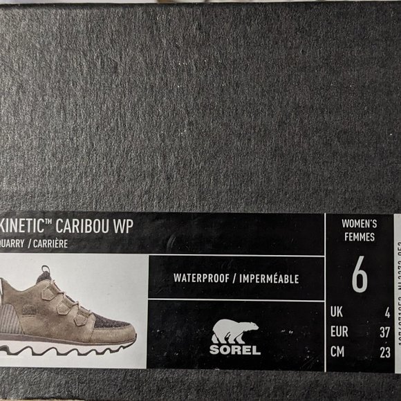 Sorel Kinetic Caribou Waterproof Boots, Quarry, Women's 6 M - Picture 9 of 9